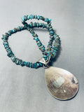 Powerful Symbolic Vintage Native American Navajo Turquoise Sterling Silver Necklace-Nativo Arts