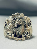 Unique Native American Navajo Sterling Silver Horse Ring-Nativo Arts