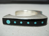 Authentic Vintage Native American Hopi Jesse Monongye Turquoise Sterling Silver Bracelet-Nativo Arts