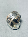 Incredible San Felipe Signed Kingman Turquoise Sterling Silver Ring-Nativo Arts