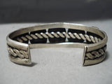 Superior Vintage Native American Navajo Sleeping Beauty Turquoise Sterling Silver Bracelet Old-Nativo Arts