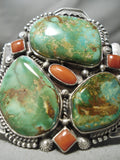 Native American One Of The Most Chunky Damale Turquoise Sterling Silver Coiled Bracelet-Nativo Arts