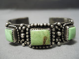 One Of The Best Vitnage Native American Navajo High Grade Gaspeite Sterling Silver Bracelet-Nativo Arts