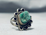 Outstanding Vintage Native American Navajo Cerrillos Turquoise Sterling Silver Ring-Nativo Arts