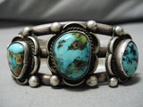 Newsworthy Vintage Native American Navajo Royston Turquoise Sterling Silver Bracelet-Nativo Arts