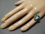 Marvelous Vintage Native American Navajo Wrap Around Sterling Silver Turquoise Ring-Nativo Arts