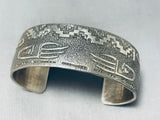 Fantastic Vintage Native American Navajo Sterlng Silver Bracelet Signed-Nativo Arts