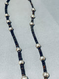 Opulent Vintage Native American Navajo Royston Turquoise Sterling Silver Heishi Necklace Old-Nativo Arts