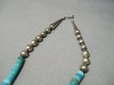Best Vintage Native American Navajo Bisbee Turquoise Sterling Silver Jacla Necklace Old-Nativo Arts