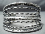 Early 1900's Vintage Native American Navajo Sterling Silver Coil Bracelet Old-Nativo Arts