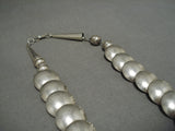 Exquisite Vintage Native American Navajo Turquoise Sterling Silver Bead Necklace Old-Nativo Arts