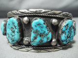 Important Vintage Native American Navajo Phil Long Turquoise Sterling Silver Bracelet-Nativo Arts