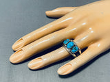 Marvlous Vintage Native American Navajo Kingman Turquoise Sterling Silver Ring-Nativo Arts