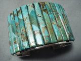 One Of The Best Native American Navajo Royston Turquosie Inlay Sterling Silver Bracelet-Nativo Arts