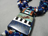 One Of The Best Vintage Native American Navajo Lapis Santo Domingo Sterling Silver Necklace-Nativo Arts