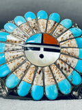 Native American Morris Sadie Laahte Vintage Zuni Turquoise Sterling Silver Bracelet Cuff-Nativo Arts