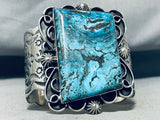 One Of The Best Ever Native American Navajo Blue Diamond Turquoise Sterling Silver Bracelet-Nativo Arts