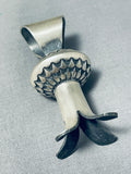 Derrick Cadman Native American Navajo Sterling Silver Squash Blossom Pendant-Nativo Arts