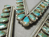 Incredible Vintage Native American Navajo Royston Turquoise Sterling Silver Collar Protectors-Nativo Arts