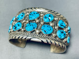 Important Mens Vintage Native American Navajo Tom Moore Turquoise Sterling Silver Bracelet-Nativo Arts