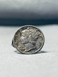 Marvelous Vintage Native American Navajo Sterling Silver Mercury Dime Ring-Nativo Arts