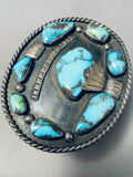 165 Grams Museum Vintage Native American Navajo Morenci Turquoise Sterling Silver Bracelet-Nativo Arts