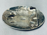 Astounding Vintage Native American Navajo Sterling Silver Belt Buckle-Nativo Arts