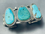 Native American Very Important Early 1900's Turquoise Earring Stone Sterling Silver Bracelet-Nativo Arts