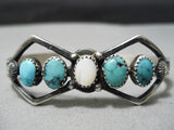 Rare Vintage Native American Navajo Spiderweb Turquoise Sterling Silver Bracelet Old-Nativo Arts