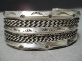 Superlative Vintage Navajo Sterling Silver Bracelet Old Native American-Nativo Arts