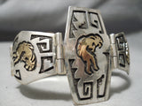 Important Vintage Native American Navajo 14k Gold Sterling Silver Link Bracelet-Nativo Arts