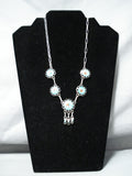 Burdian Sosseah Vintage Native American Zuni Inlay Turquoise Sunfaces Sterling Silver Necklace-Nativo Arts