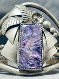 One Of The Most Unique Ever Vintage Native American Navajo Charoite Sterling Silver Bracelet-Nativo Arts
