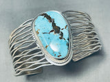 Water Stream Cuff Native American Navajo Red Mountain Turquoise Sterling Silver Bracelet-Nativo Arts