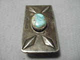 Unique Vintage Native American Navajo Pilot Mountain Sterling Silver Money Clip Old-Nativo Arts