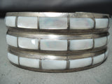 Native American Fabulous Vintage Zuni Pearl Channel Sterling Silver Bracelet-Nativo Arts