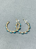 Solid 14 Gold Vintage Native American Navajo Turquoise Earrings-Nativo Arts