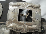 Huge Hand Wrought Vintage Native American Navajo Sterling Silver Concho Belt Old-Nativo Arts
