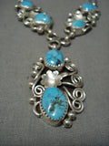 Marvelous Vintage Navajo Sterling Silver Native American Turquoise Necklace-Nativo Arts