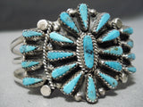Sungursting Turquoise Vintage Native American Navajo Sterling Silver Bracelet Cuff-Nativo Arts