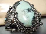 Rare Turquoise Heavy Coiled Vintage Native American Navajo Sterling Silver Bracelet-Nativo Arts