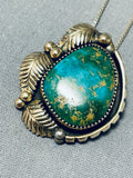 Exquisite Vintage Native American Navajo Royston Turquoise Sterling Silver Necklace-Nativo Arts