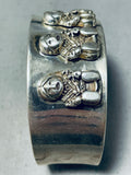 Extreme Detail Vintage Native American Navajo Sterling Silver Storyteller Bracelet-Nativo Arts