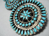Rare Intricate Older Vintage Native American Navajo Zuni Turquoise Sterling Silver Concho Belt-Nativo Arts
