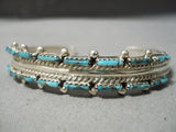 Exquisite Vintage Native American Navajo Turquoise Sterling Silver Bracelet Old-Nativo Arts