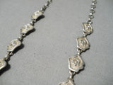 Native American Rare Vintage Santo Domingo Petroglyph Sterling Silver Necklace-Nativo Arts