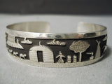 Intricate!! Vintage Navajo Sterling Silver Native American Bracelet-Nativo Arts