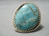 Amazing Vintage Native American Navajo Blue Diamond Turquoise Sterling Silver Ring-Nativo Arts