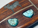One Of Most Unique Vintage Native American Navajo Turquoise Contemporist Sterling Silver Buckle-Nativo Arts