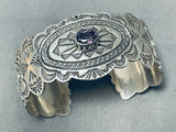 Breathtaking Vintage Native American Navajo Amethyst Sterling Silver Colossal Ornate Bracelet-Nativo Arts